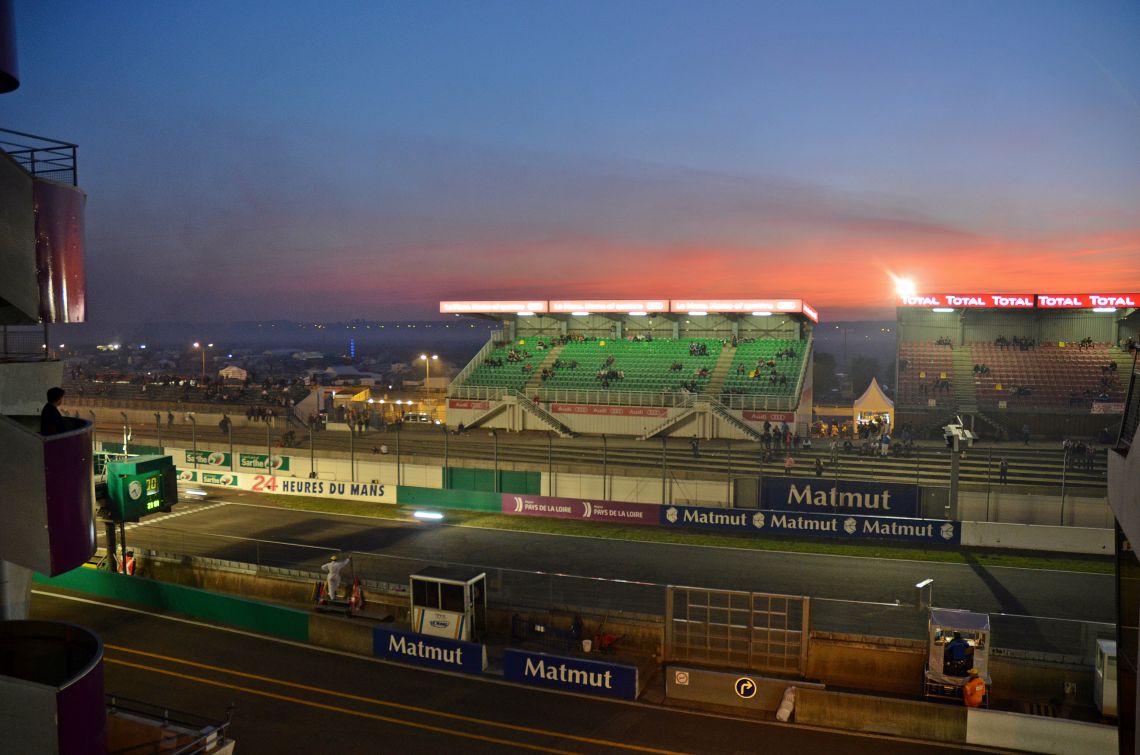 Sunset over Le Mans