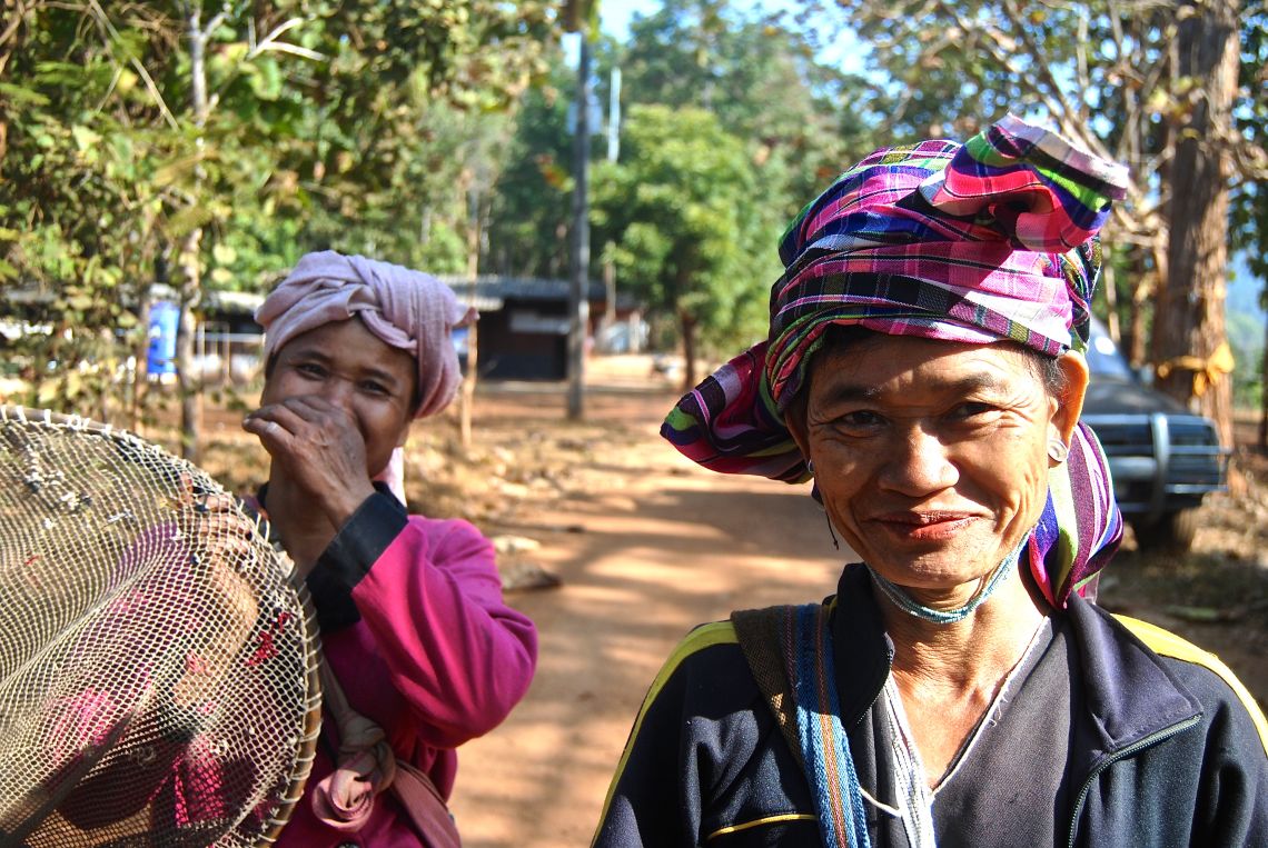 Thai women stop for a chat