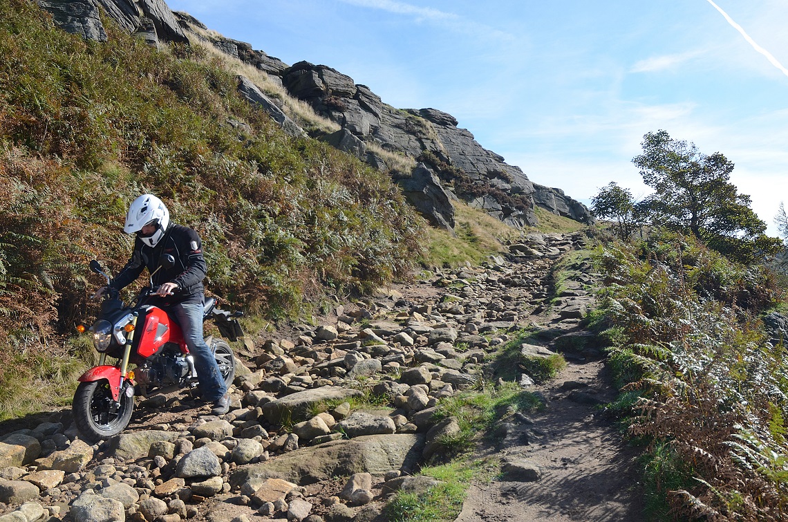 The trail along the foot of Stanage Edge