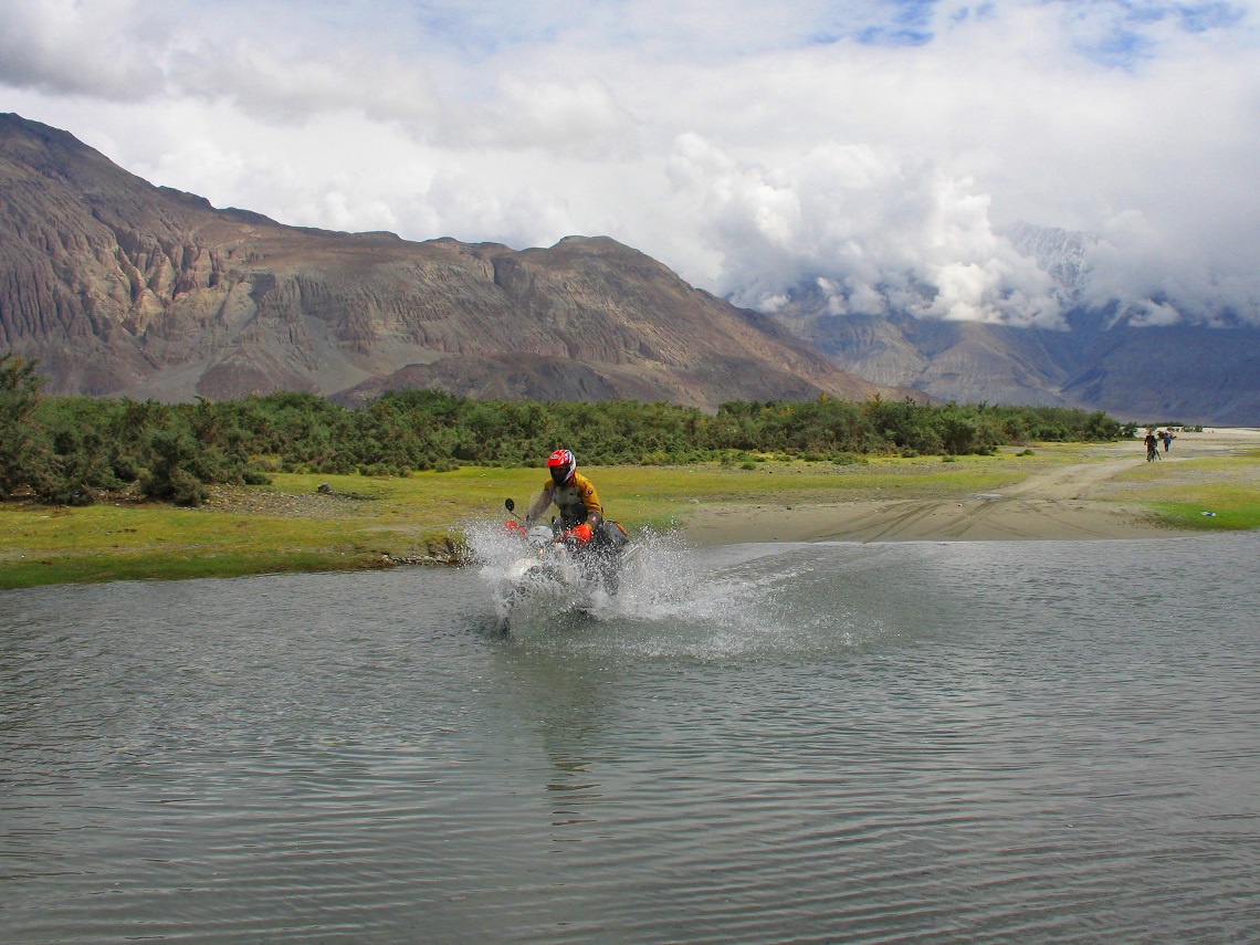 A Himalayan bike wash, Nubra Valley