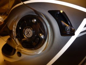 X Lite visor quick release and the sun shade lever