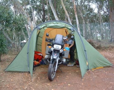 Budget-biking-Cogs-Lisa-Tent-and-GS