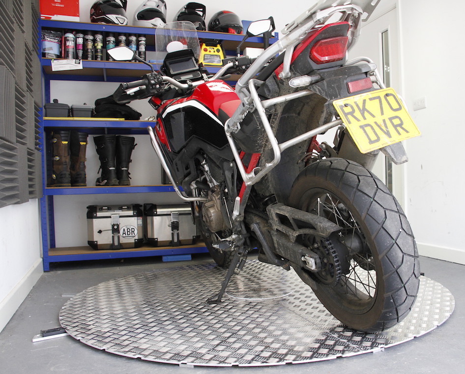 The solution to manoeuvring your big bike around your garage