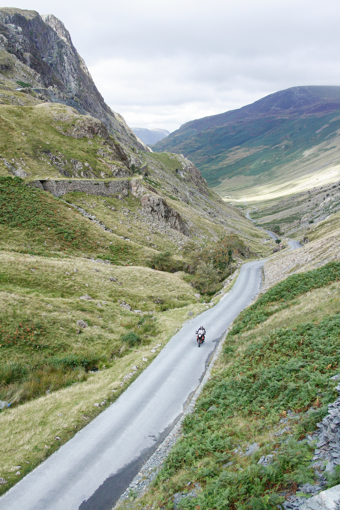 KTM 890 Adventure on the Honister Pass in the Lake District