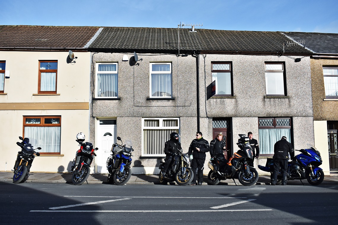 The boys park up in Treorchy