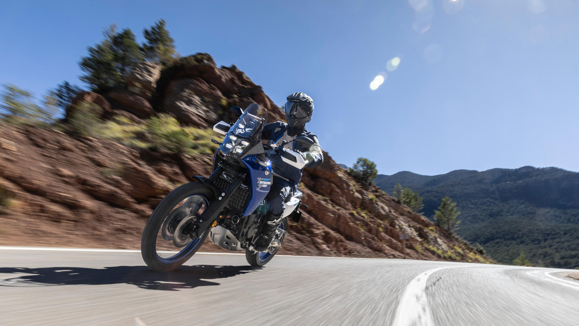 Tenere 700 2025 riding on road