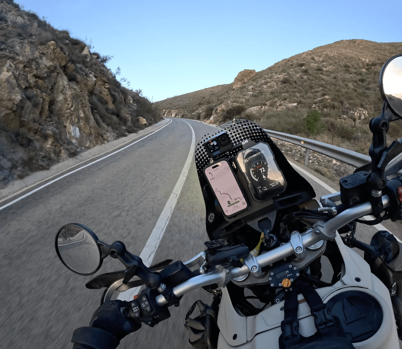 Scenic motorcycle navigation app